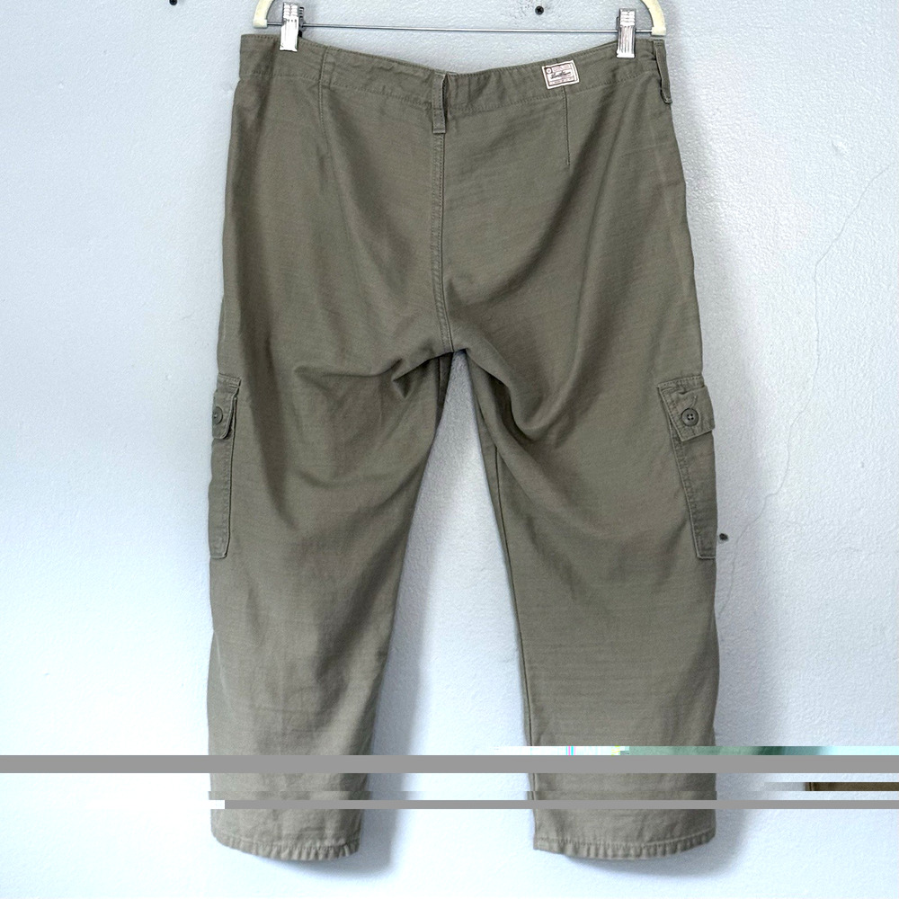 Levis Cargo Pants Misses Size 10 Olive Green Cropped Ankle Casual Relaxed - Picture 2 of 9